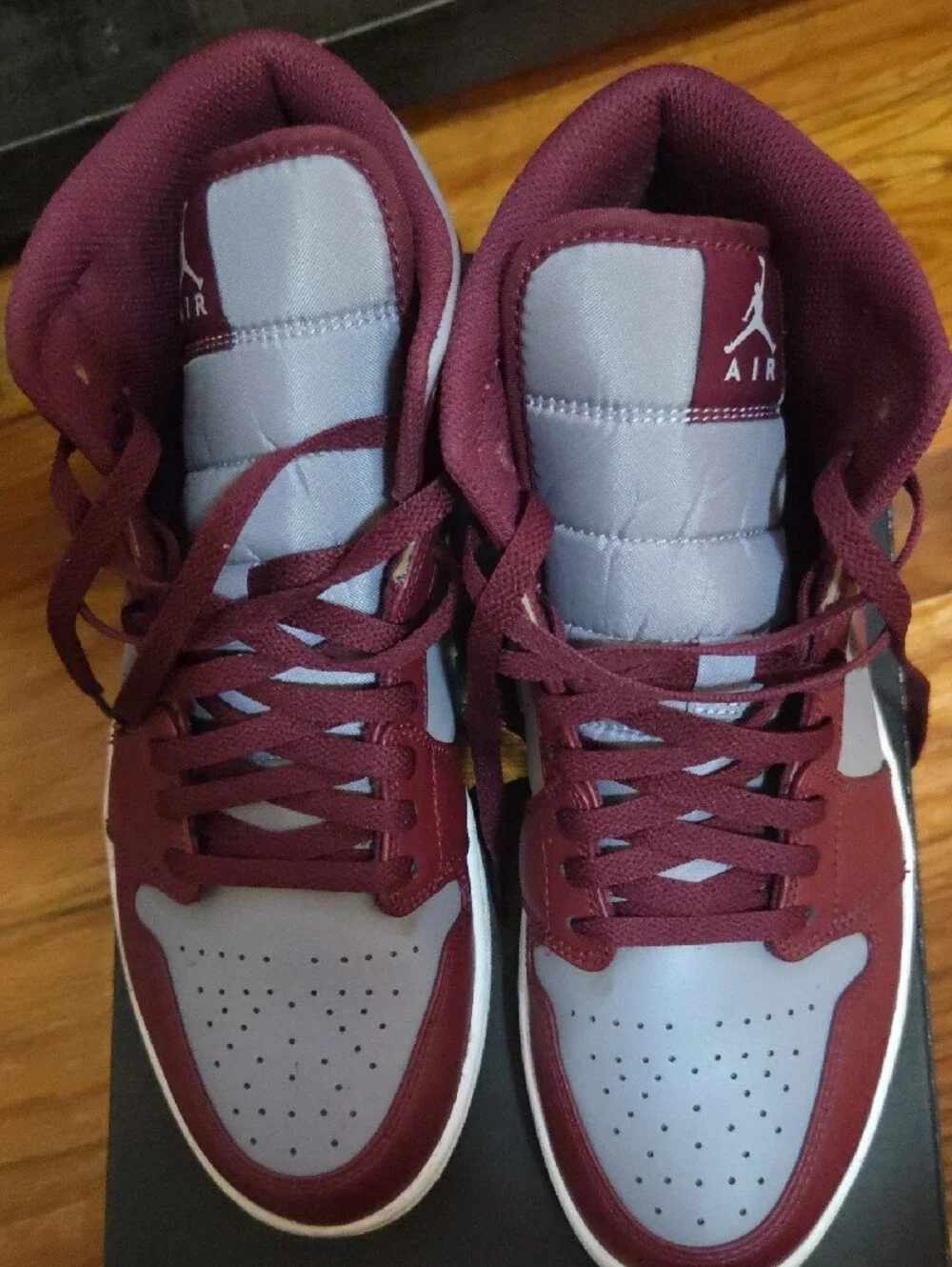 Jordan High-Top Sneakers - Maroon and Light Gray